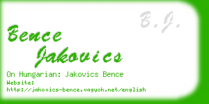 bence jakovics business card